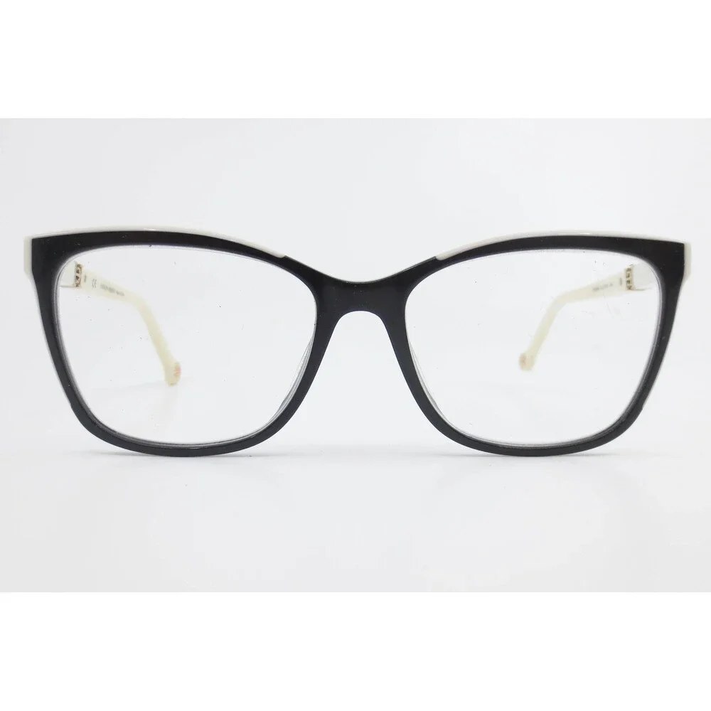 Carolina Herrera VHE896K Cat Eye Eyeglasses Black Cream 700Y 140mm Frames
